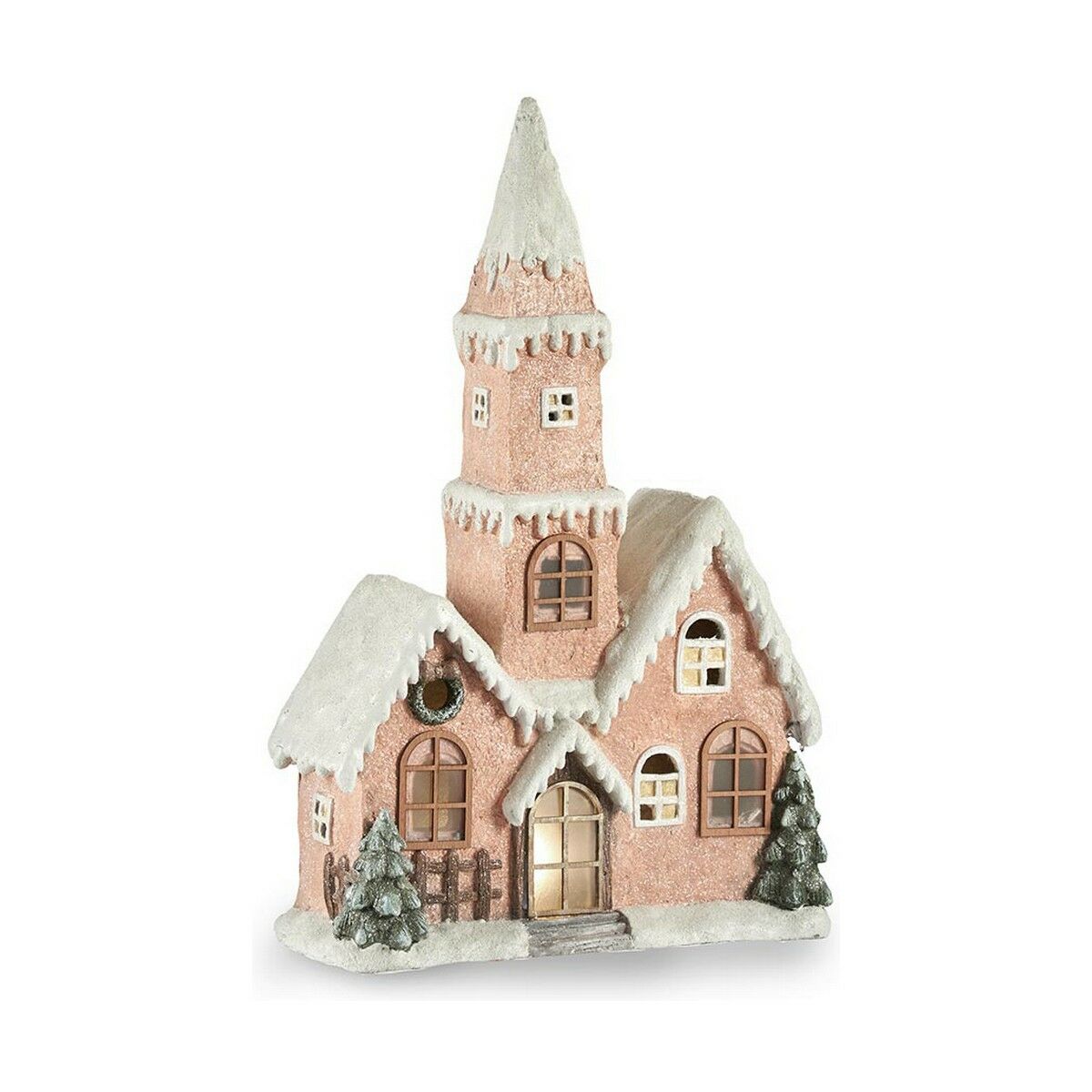 Julgranskula Krist+ Vit Brun Grön Rosa Hus Jul 21 x 77 x 48 cm LED Ljus