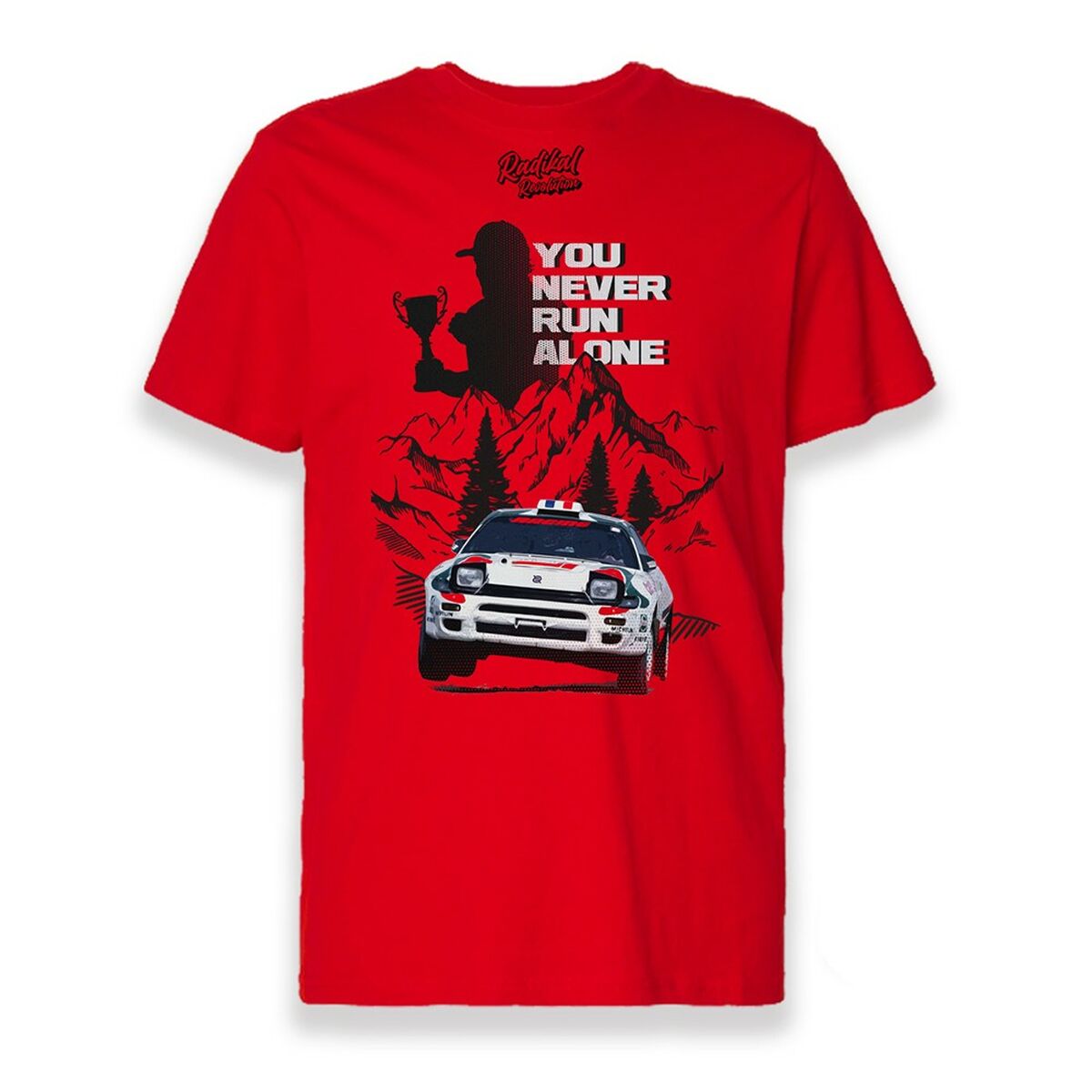 T-shirt med kortärm Herr RADIKAL YOU NEVER RUN ALONE Röd L - 2