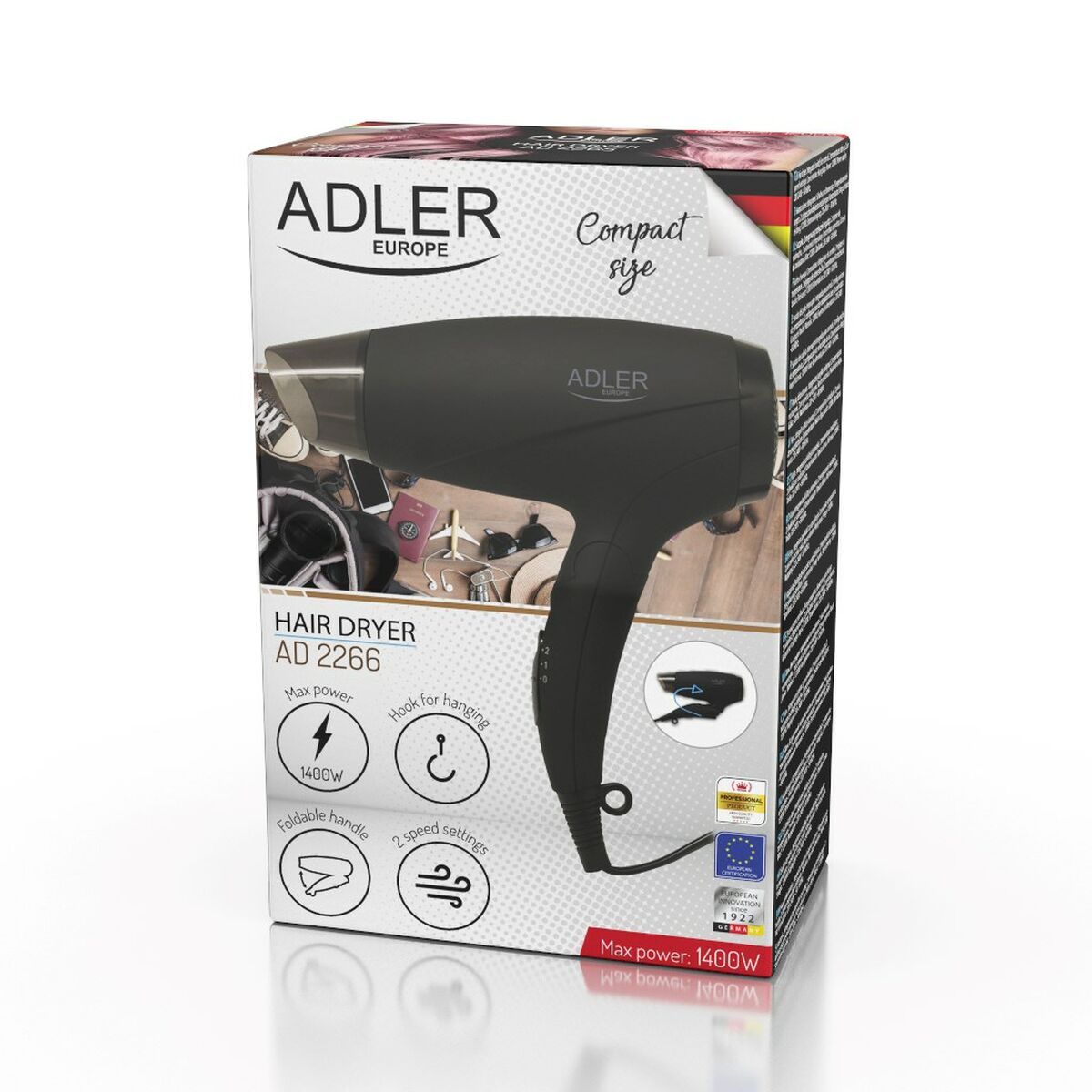 Hårtork Adler AD 2266 24 Delar - 3