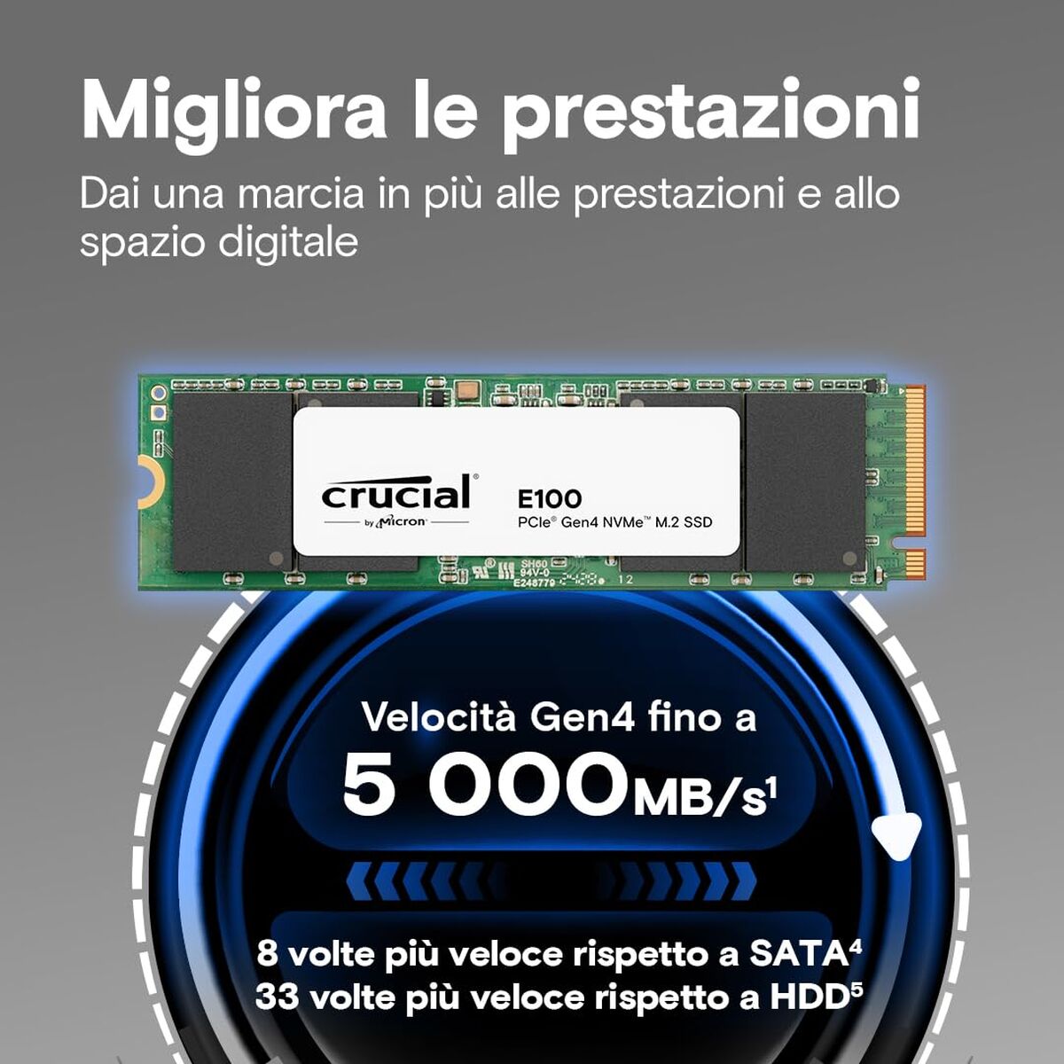 Hårddisk Crucial E100 1 TB SSD - 2