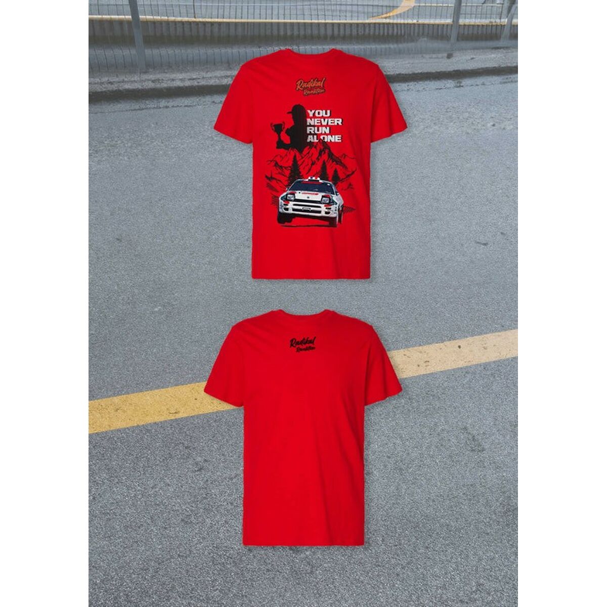 T-shirt med kortärm Herr RADIKAL YOU NEVER RUN ALONE Röd XXL - 7