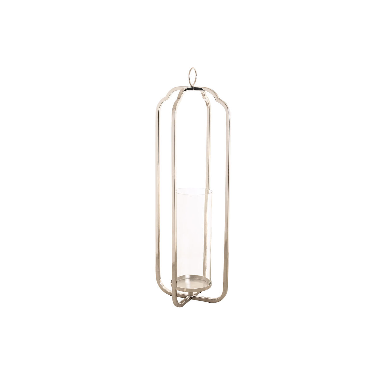 Ljusstakar Home ESPRIT Silvrig Glas Stål 21 x 21 x 62 cm