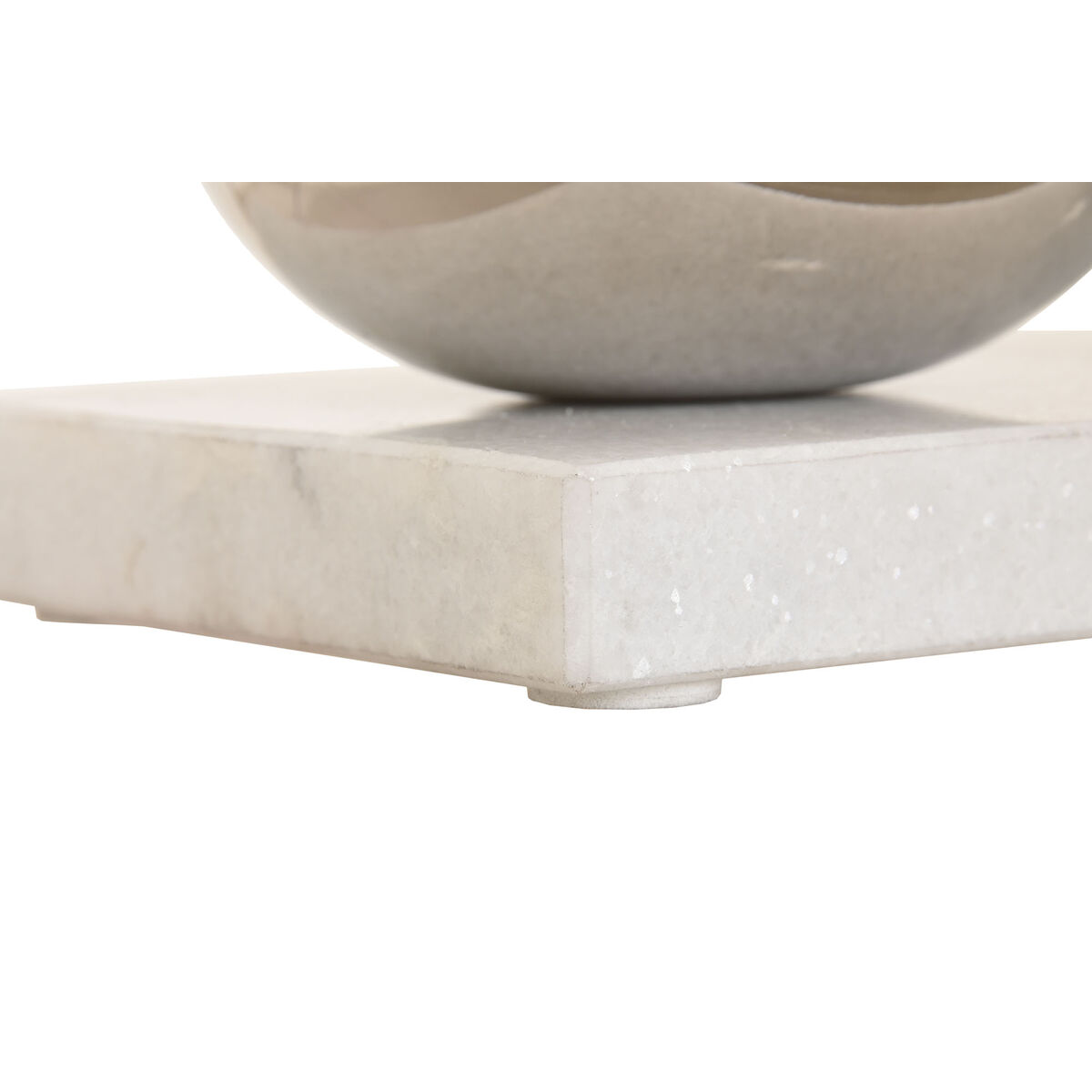 Ljusstakar Home ESPRIT Vit Silvrig Glas Marmor 40 x 13 x 22 cm - 3