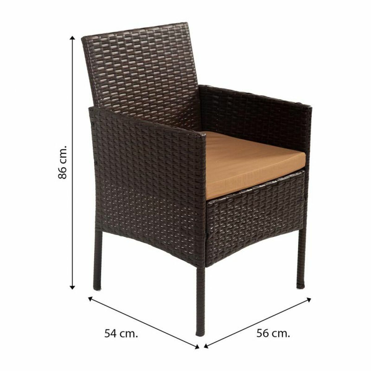 Set med bord och 2 fåtöljer Alexandra House Living Brun 4 Delar - 8