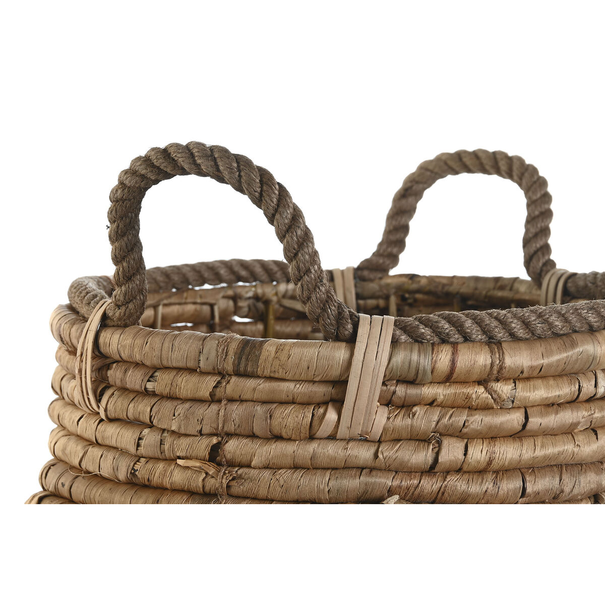 Dekorativ korg DKD Home Decor 8 x 28 x 60 cm Metall Naturliga fibrer - 2