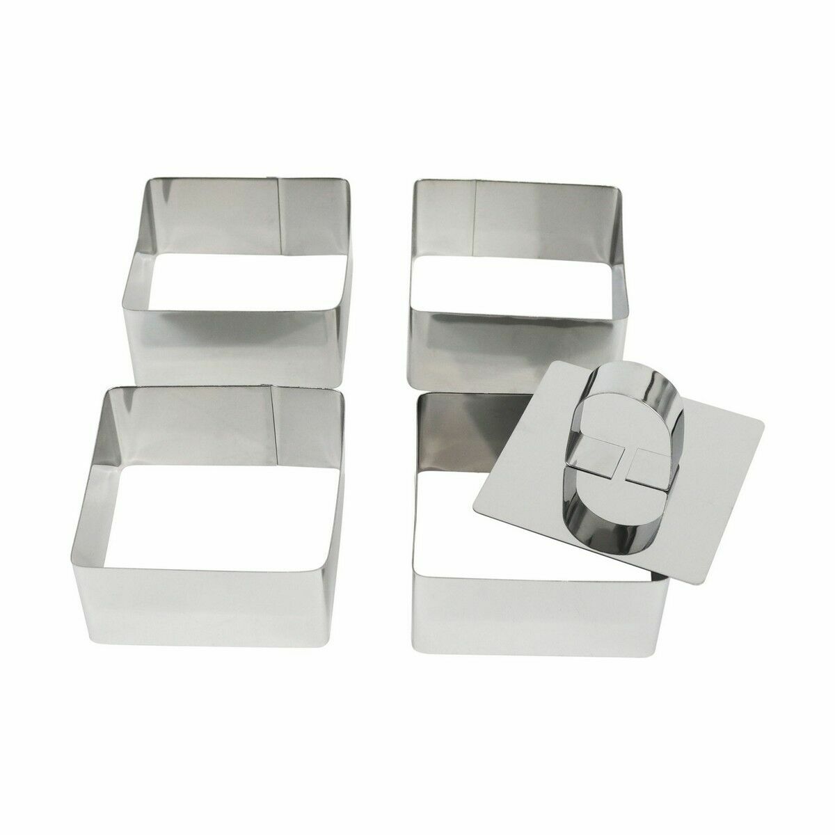 Set med Formar för Bakverk Quttin Silvrig Rostfritt stål 4 Delar (12 antal) - 8