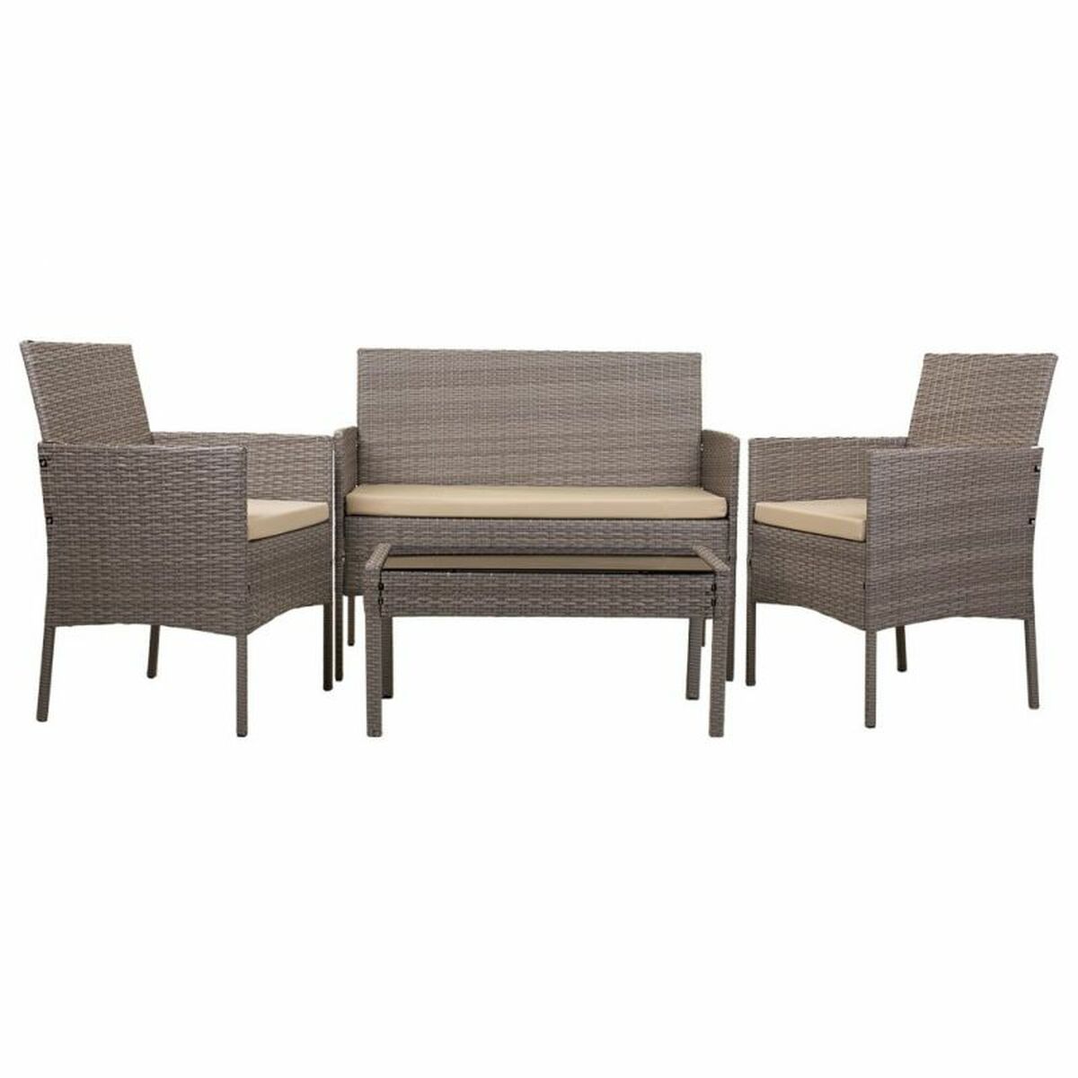 Set med bord och 2 fåtöljer Alexandra House Living Grå 4 Delar - 4