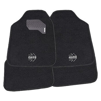Set med bilgolvmattor MOMO MOMLCM015BW Vit/Svart 4 uds