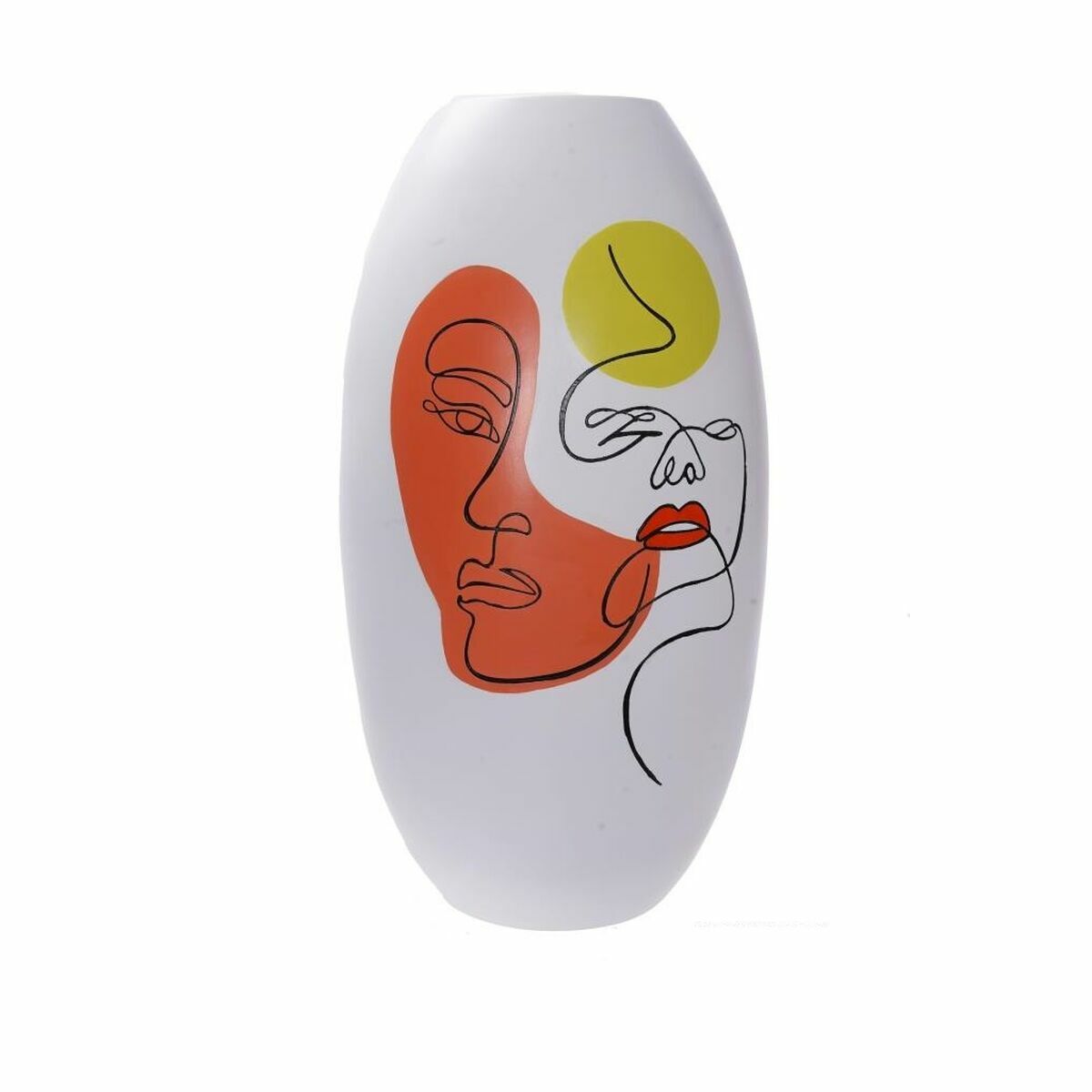 Vas DKD Home Decor Ansikte Vit Harts Multicolour (20,5 x 20,5 x 38 cm) - 2