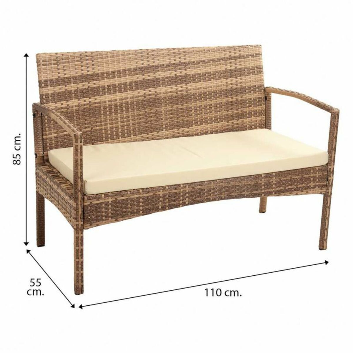 Bänk Alexandra House Living Brun 55 x 85 x 110 cm - 7