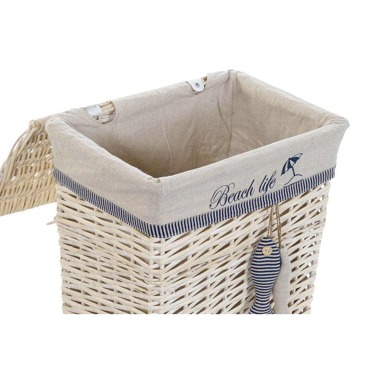 Korg - set DKD Home Decor Blå Beige Spiraler Medelhavs 47 x 35 x 56 cm 5 Delar - 5