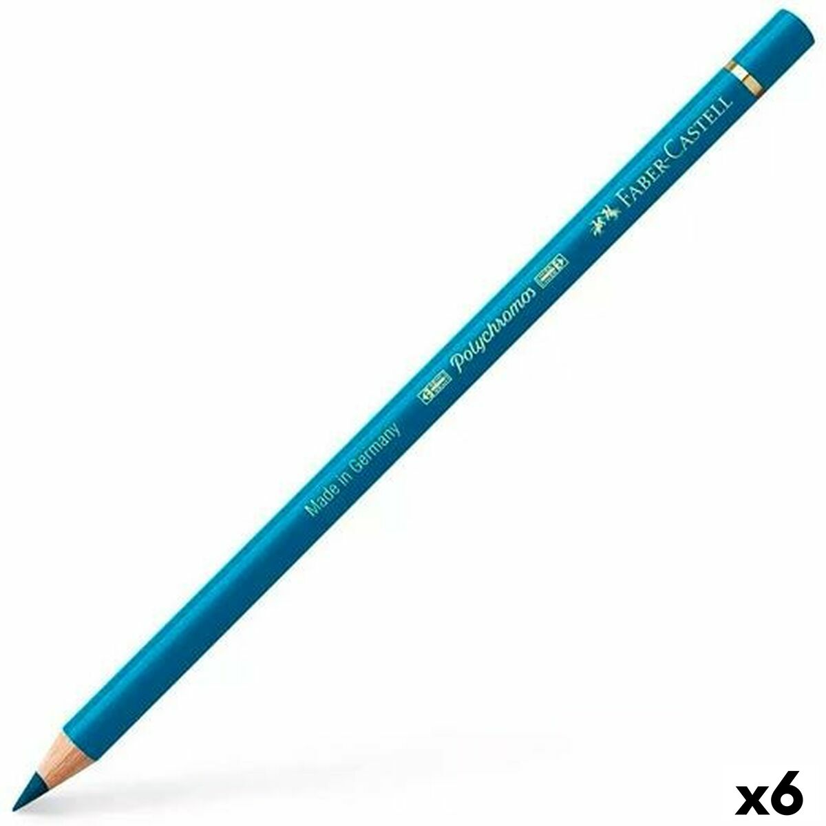 Färgpennor Faber-Castell Polychromos Turkos Koboltblått 6 Delar - 3