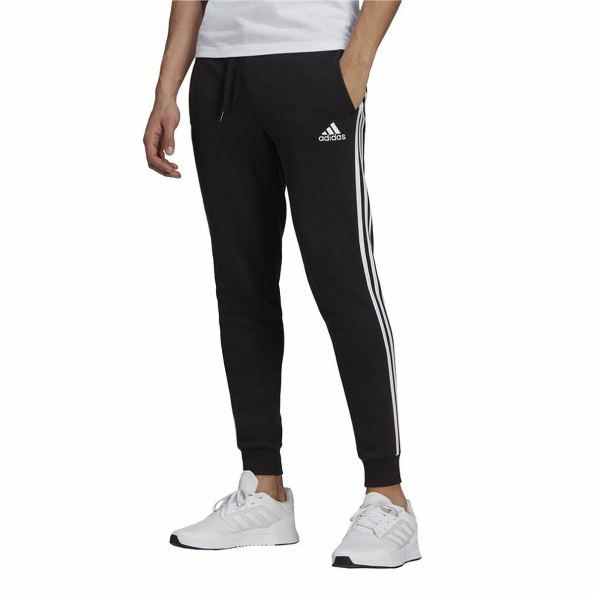 Byxor för vuxna Adidas 3 Stripes Fl F Pt Svart Män - 2