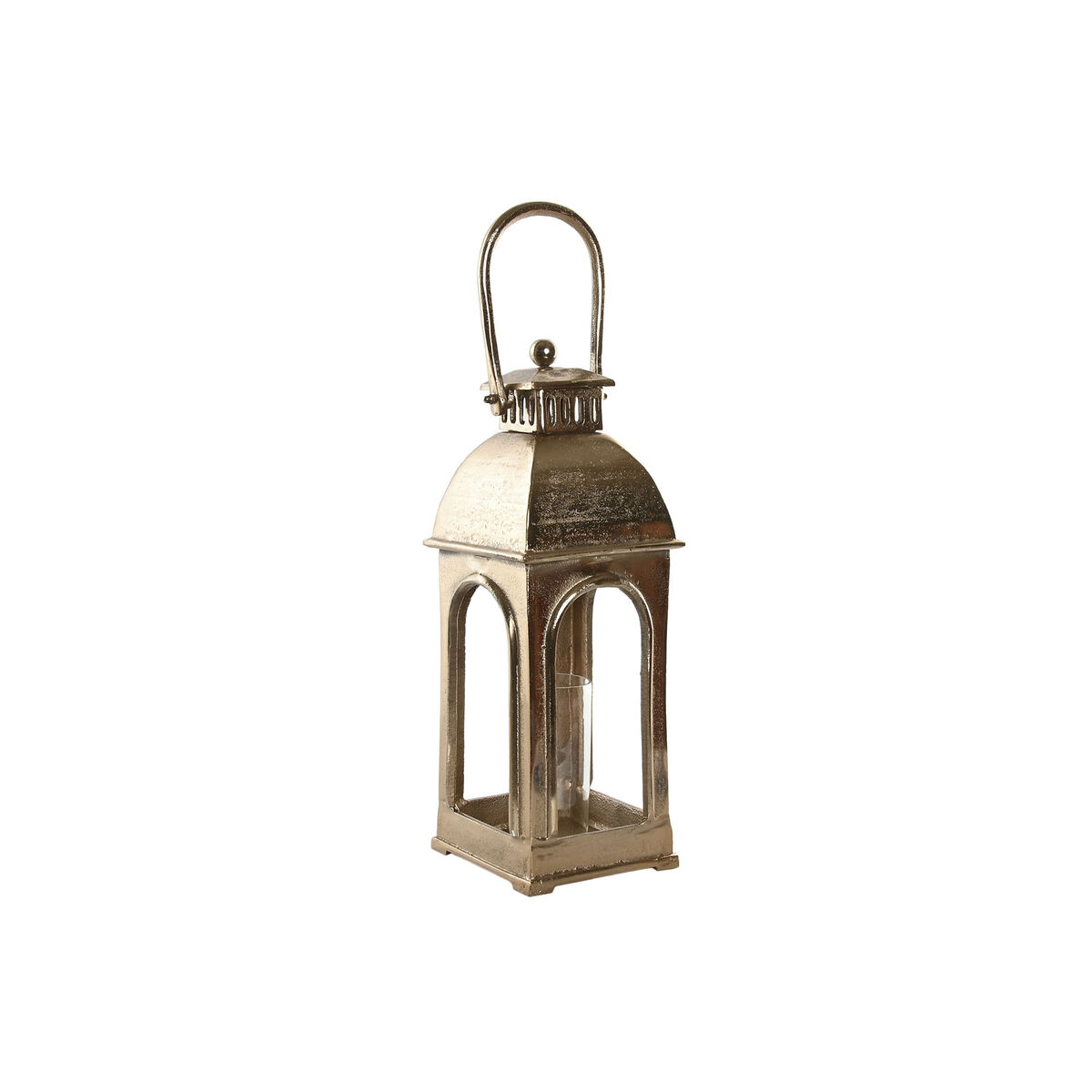 Lykta Home ESPRIT Gyllene Aluminium Glas Vintage 17 x 17 x 59 cm