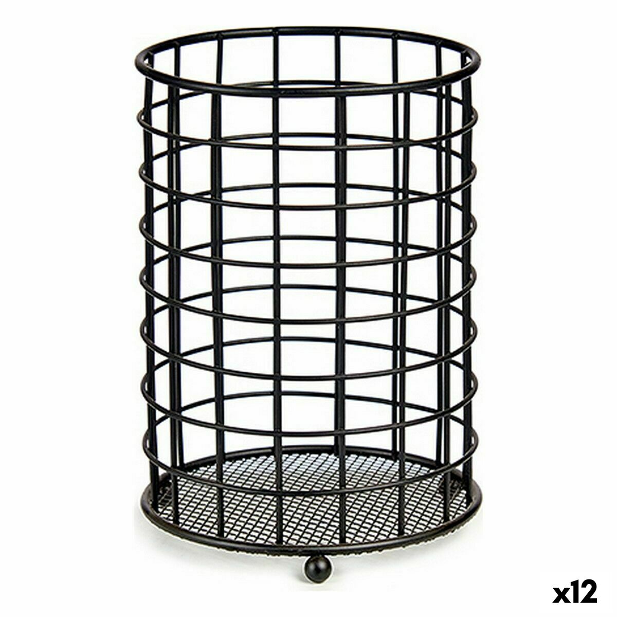 Bestickhållare Kinvara W6467-2 Svart Stål 12,8 x 17,5 x 12,8 cm (12 antal) - 3