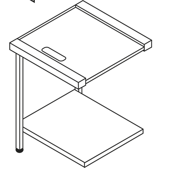 Mekaniserad rack-inmatning hörn, vänster