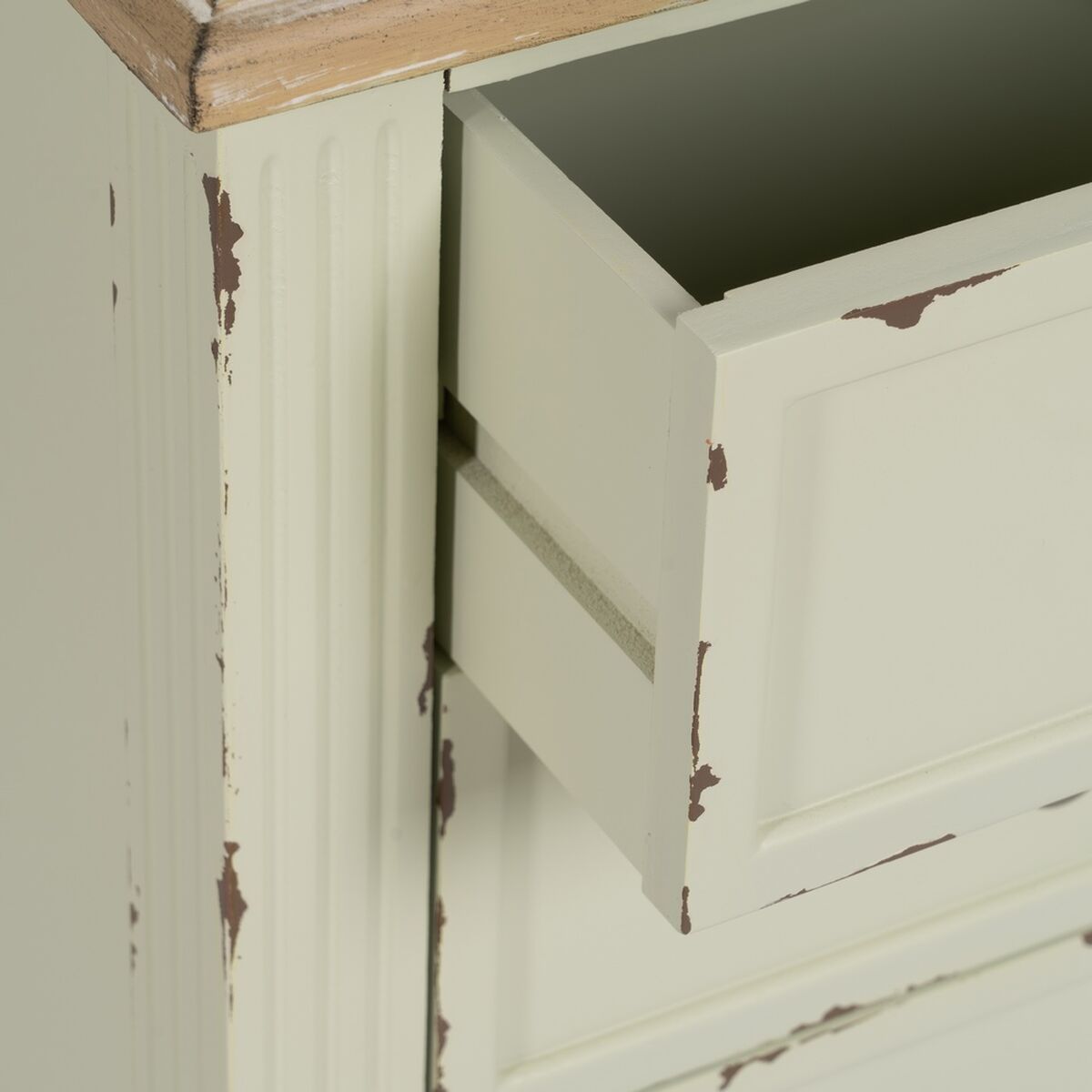Nattduksbord Beige Naturell Granträ DMF 45 x 35 x 65 cm - 4