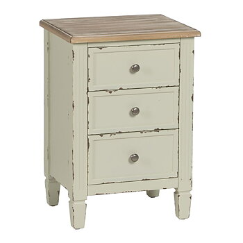 Nattduksbord Beige Naturell Granträ DMF 45 x 35 x 65 cm