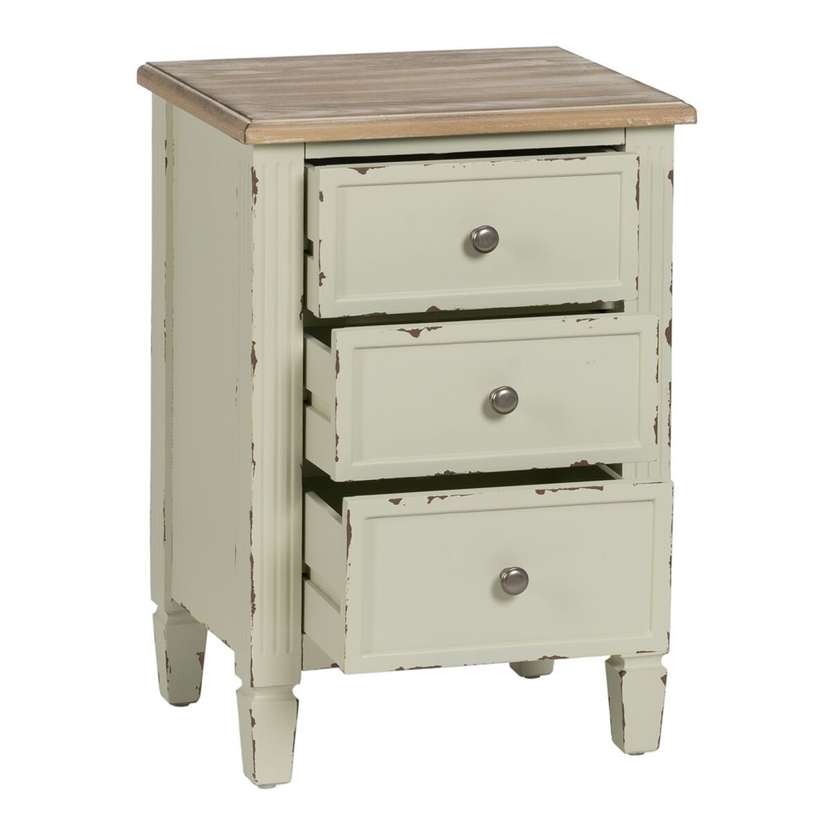 Nattduksbord Beige Naturell Granträ DMF 45 x 35 x 65 cm - 8