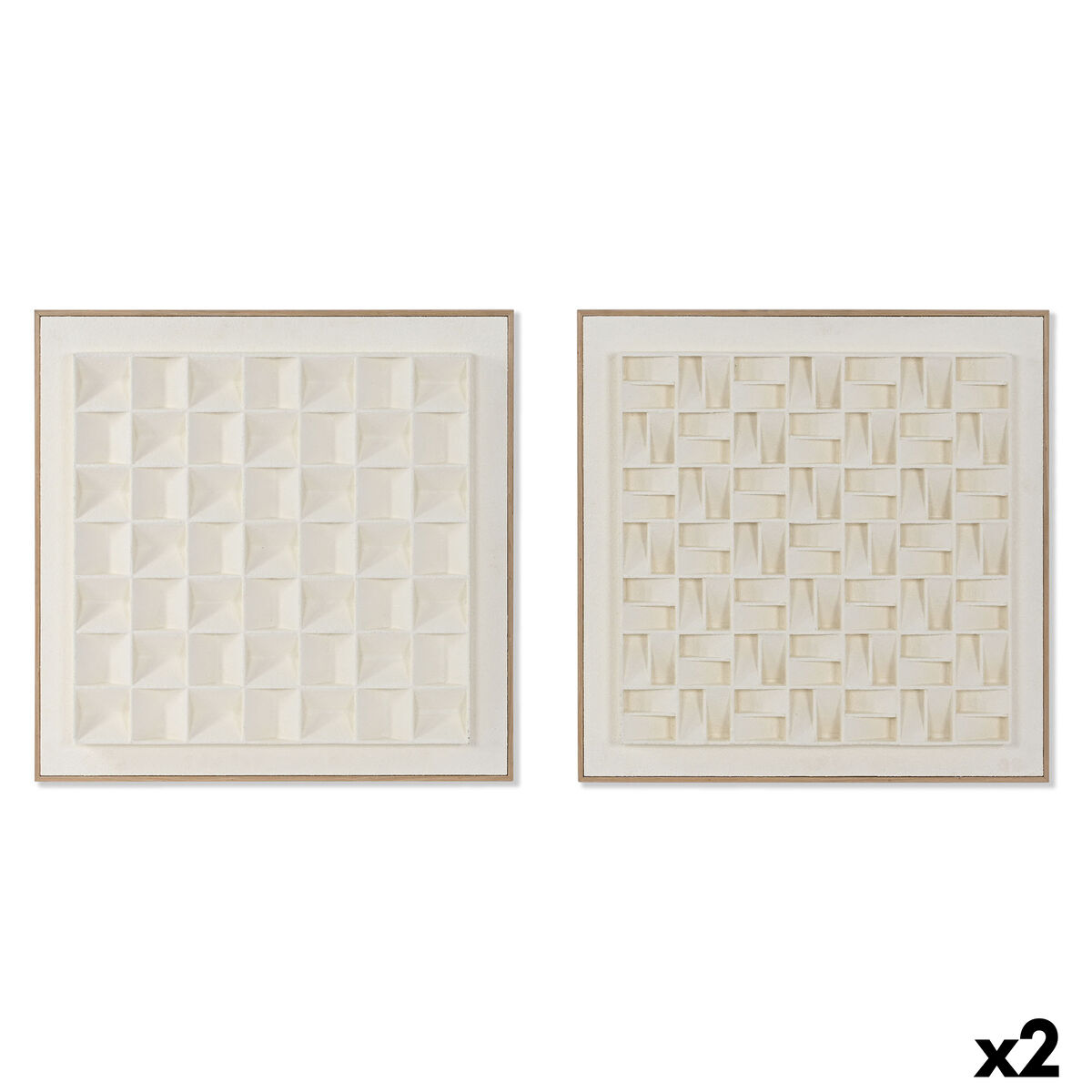 Tavla 3D Home ESPRIT Gips Trä MDF 60 x 7 x 60 cm - 5