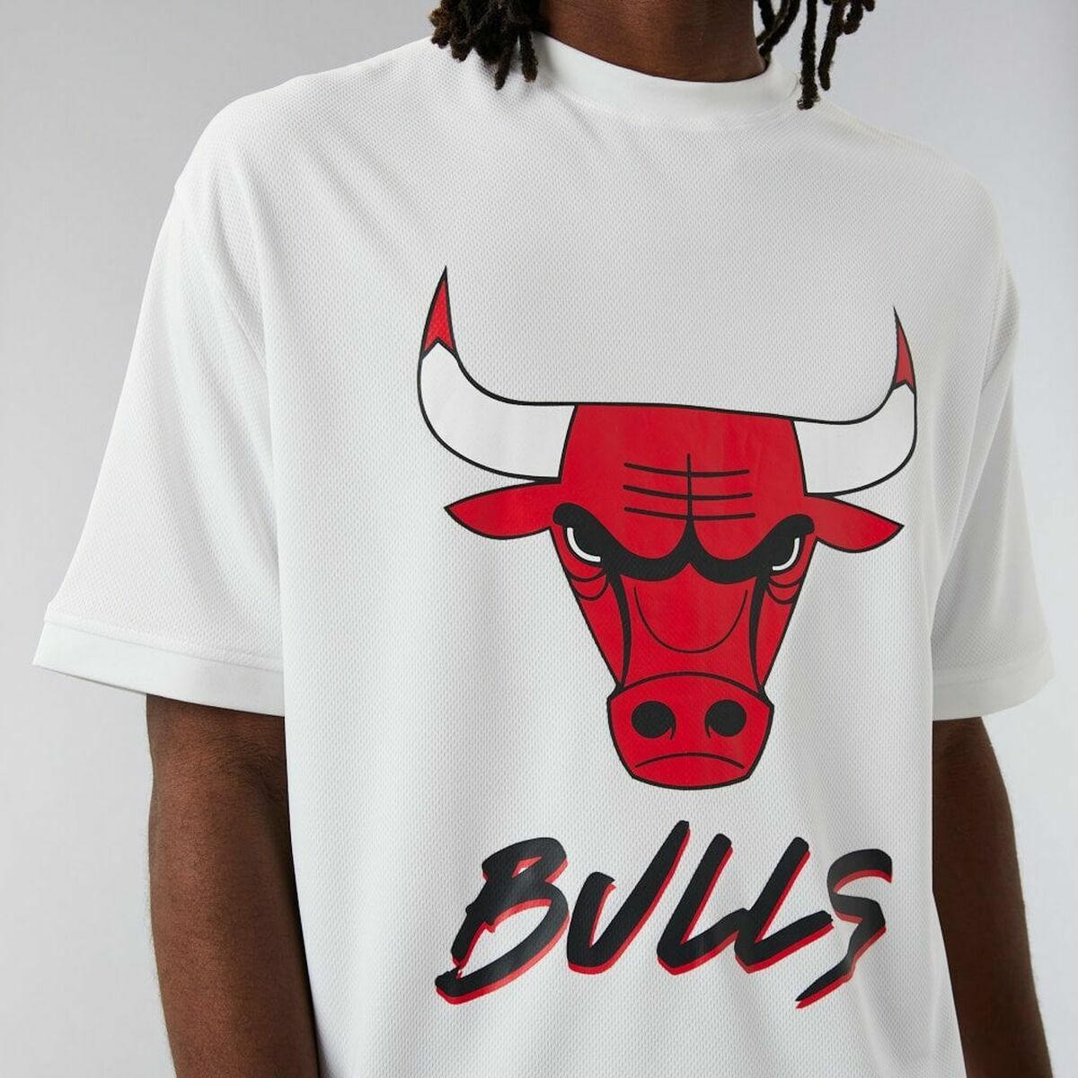 Sporttröja med ärmar NBA SCRIPT MESH New Era WHIFDR 60284736 Vit - 5