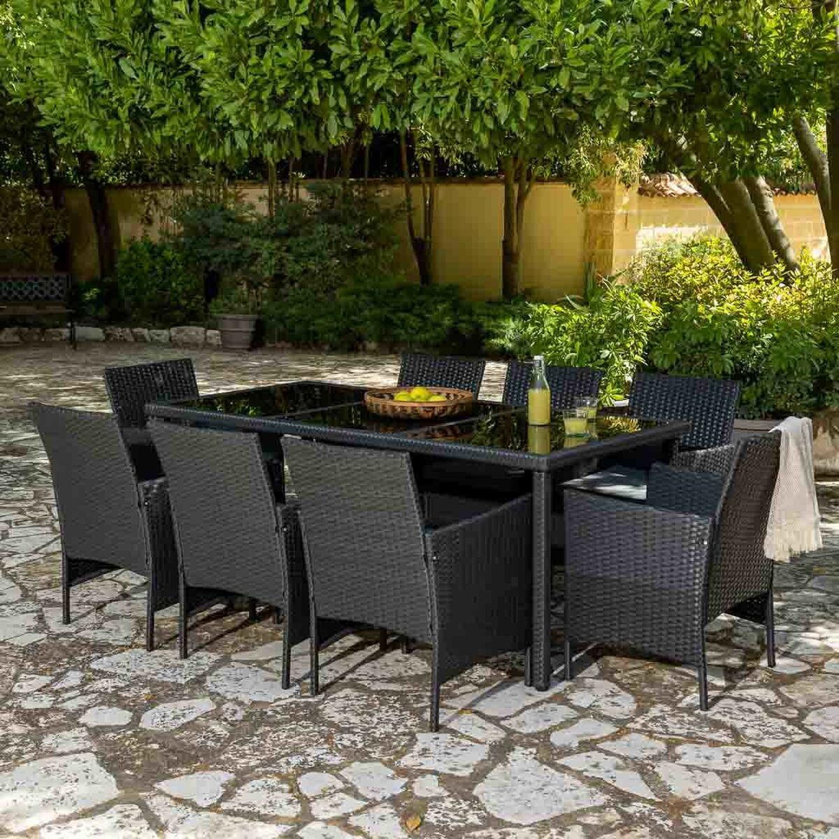 Trädgårdsmöbler Alexandra House Living Svart 61 x 85 x 58 cm 9 Delar - 5
