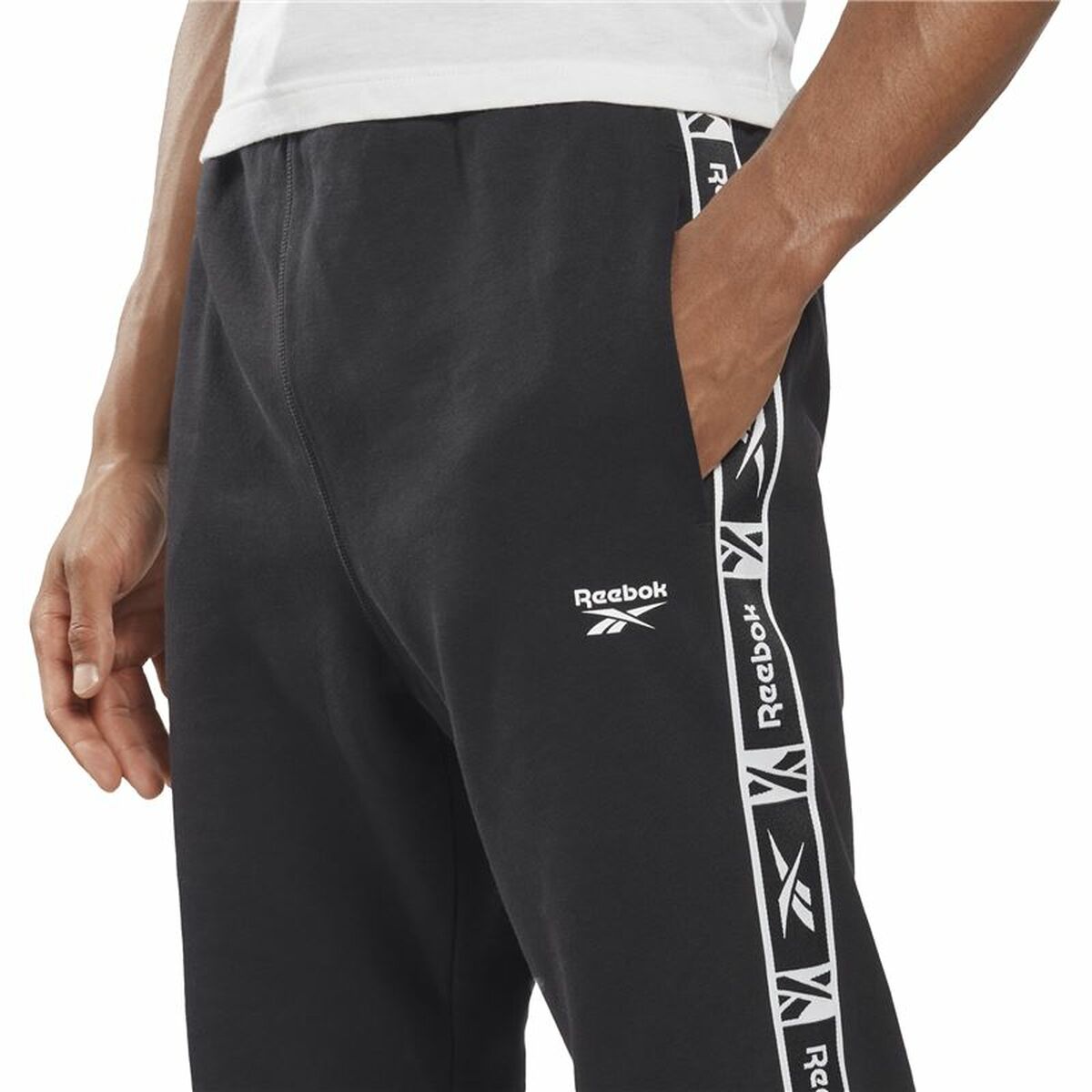 Långa träningsbyxor Reebok Ri Tape Svart - 5