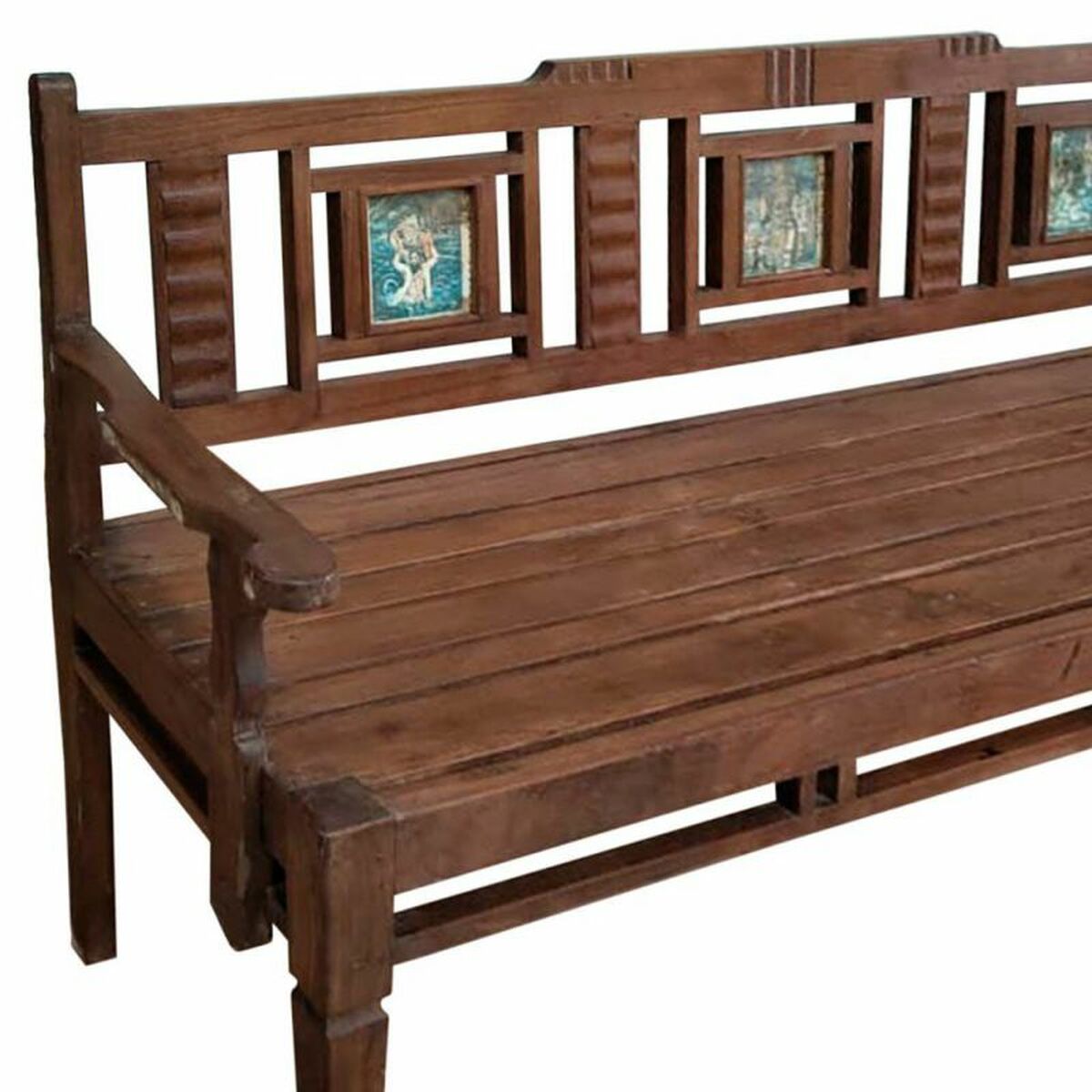 Bänk Alexandra House Living Brun Återvunnet Trä 58 x 95 x 183 cm - 3