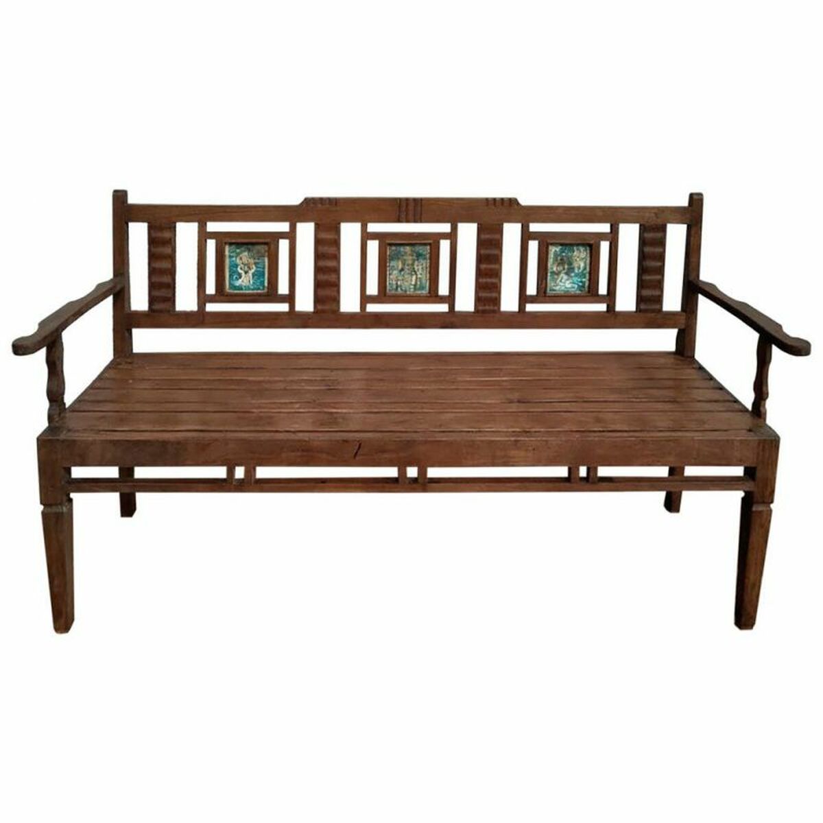 Bänk Alexandra House Living Brun Återvunnet Trä 58 x 95 x 183 cm - 2