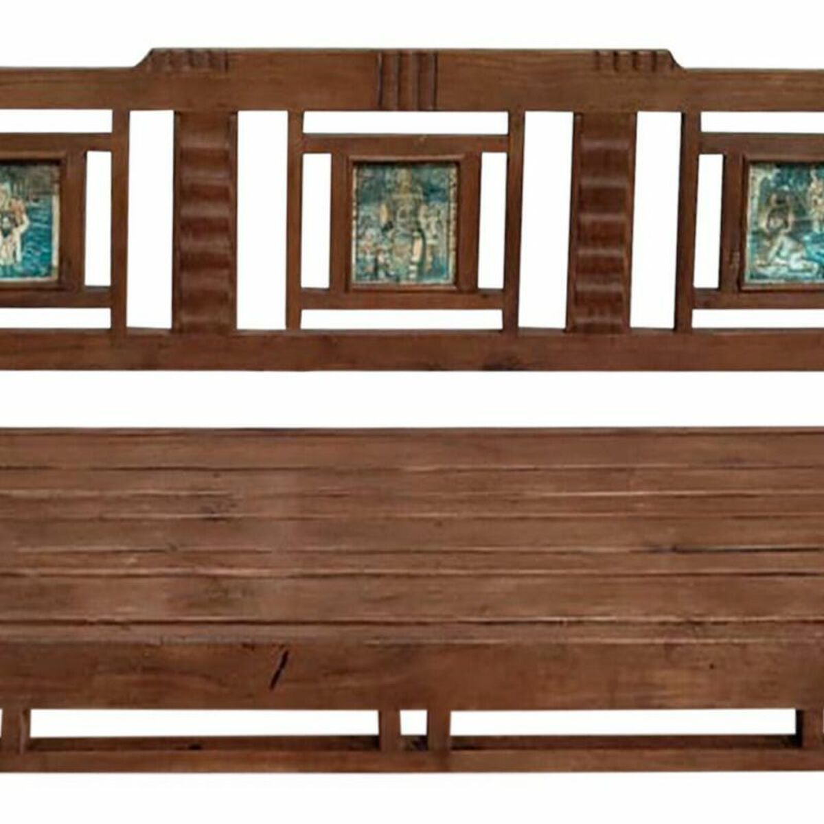 Bänk Alexandra House Living Brun Återvunnet Trä 58 x 95 x 183 cm - 4