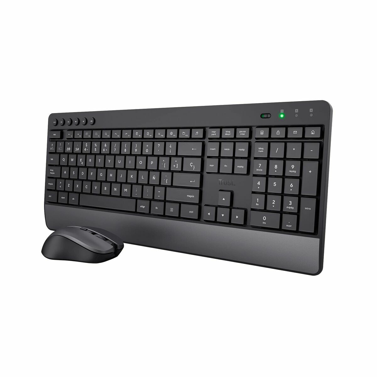 Tangentbord och Mus Trust Trezo Svart Qwerty Spanska spanska QZERTY