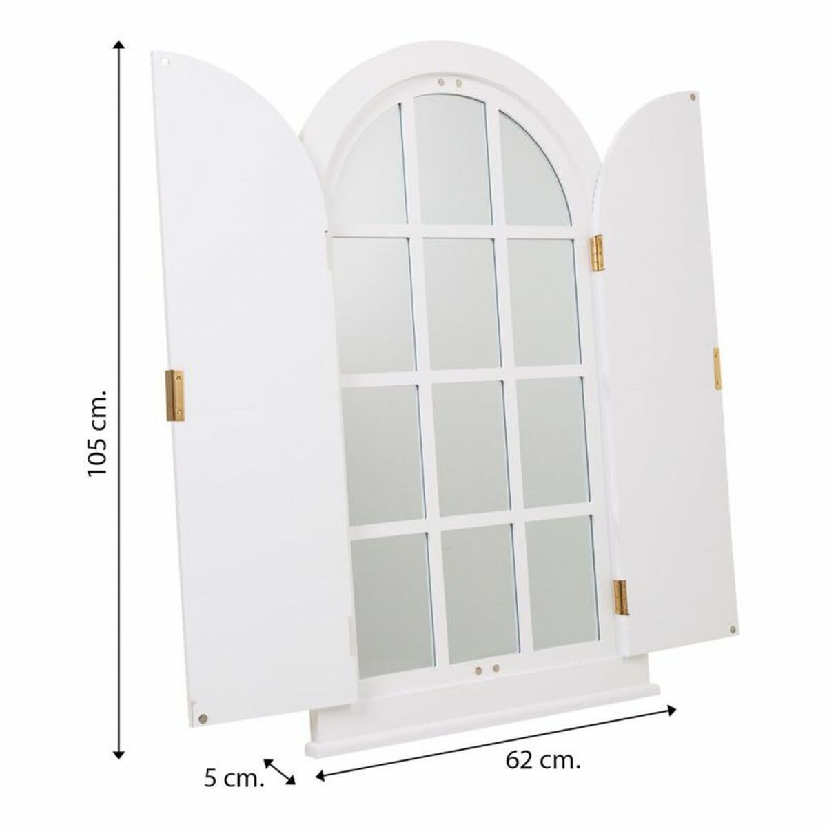Väggspegel Alexandra House Living Gyllene Trä MDF 5 x 105 x 62 cm - 8