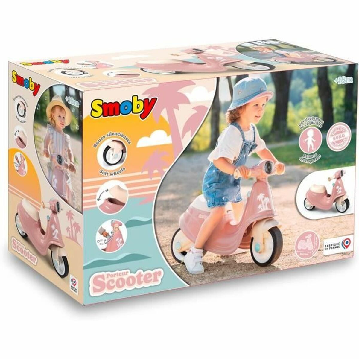 Trehjuling Smoby scooter Rosa - 6
