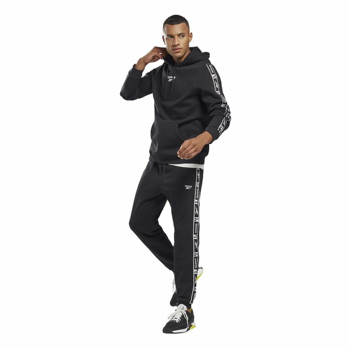 Långa träningsbyxor Reebok Ri Tape Svart - 6