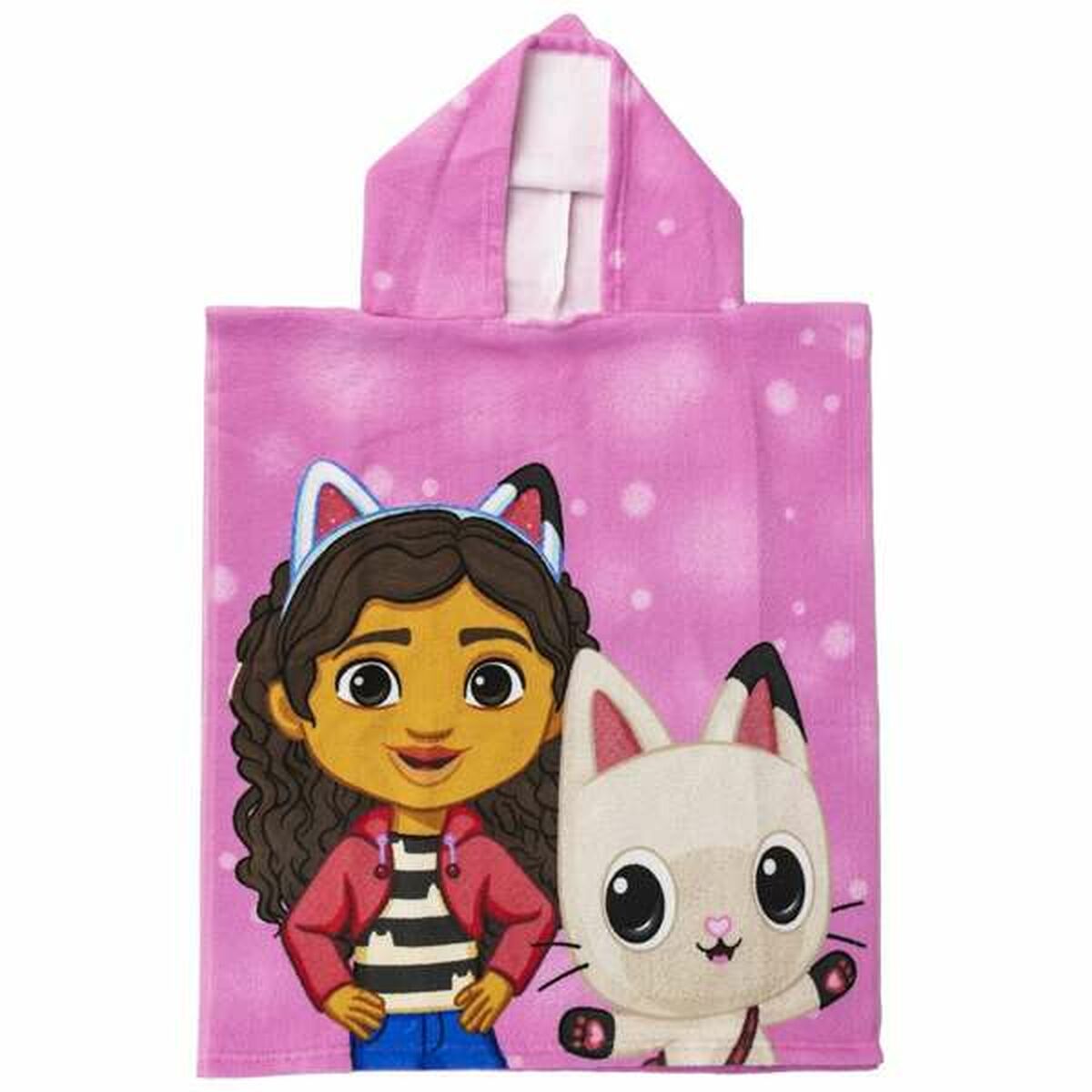 Badduksponcho med luva Gabby's Dollhouse Rosa 50 x 115 cm