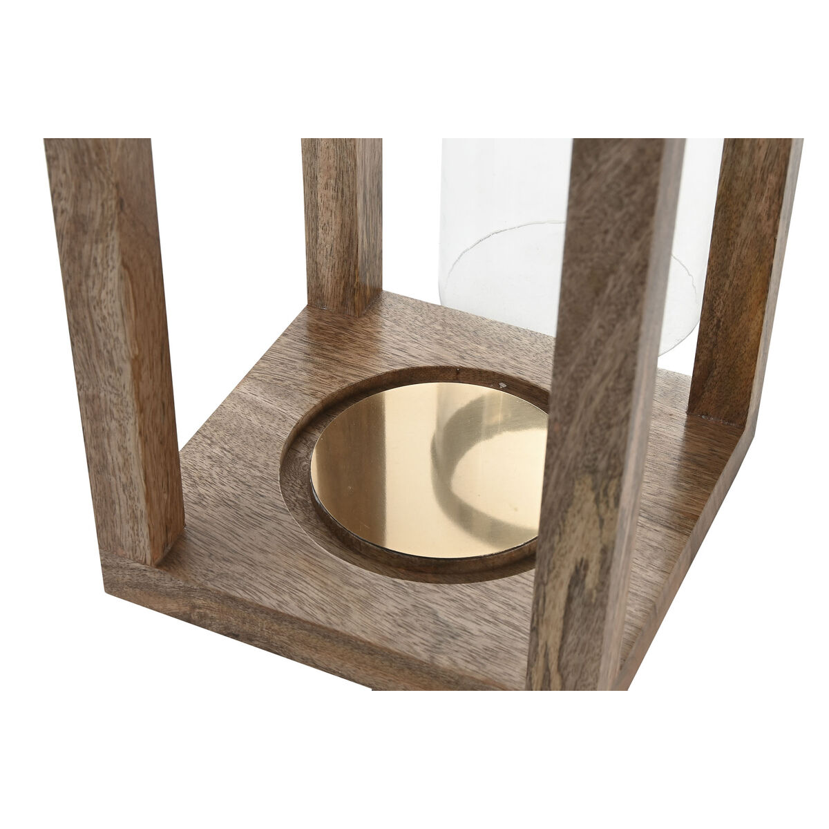 Ljusstakar Home ESPRIT Brun Stål Mangoträ 25 x 25 x 54 cm - 3