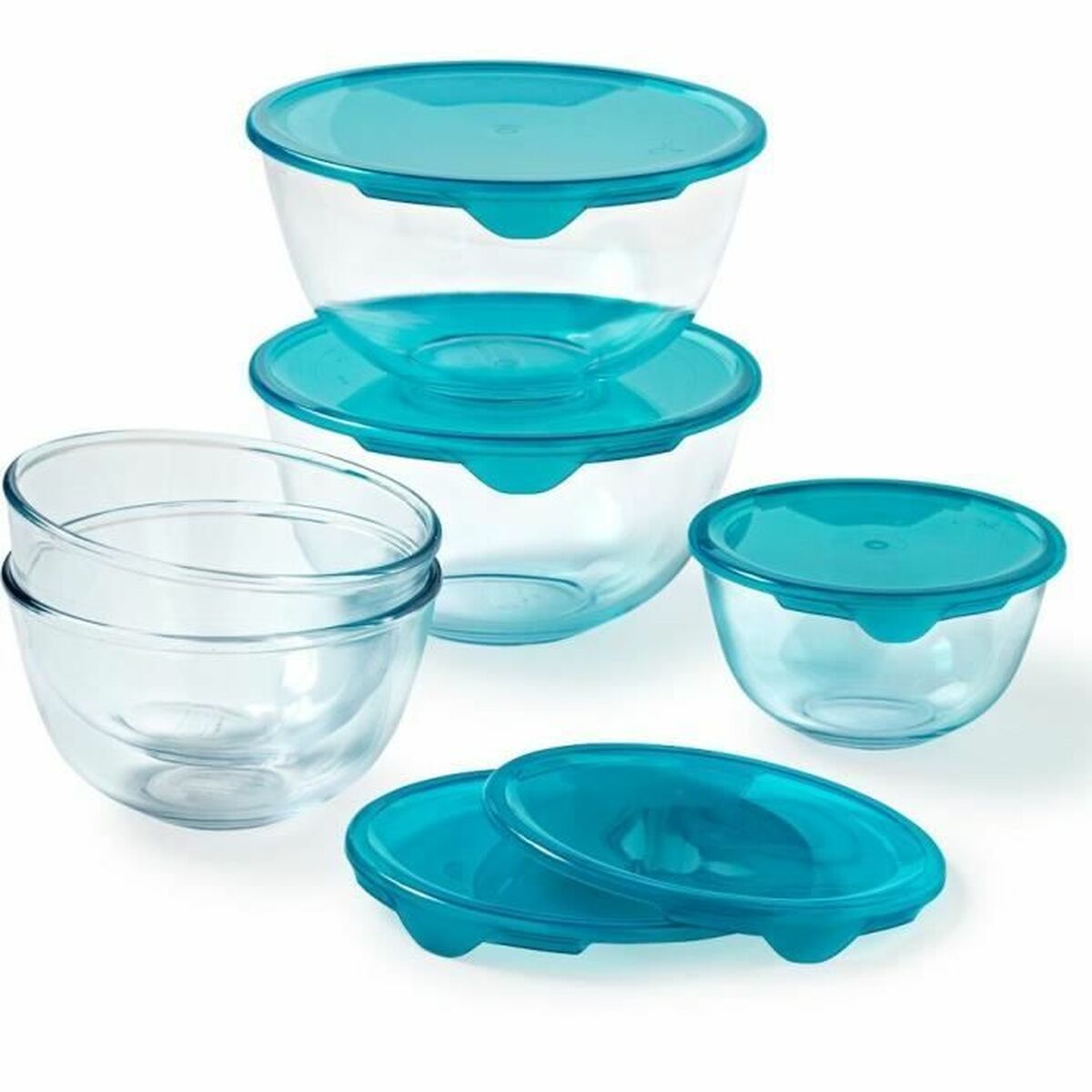 Lunchlådor, set Pyrex Transparent Turkos 5 Delar - 2