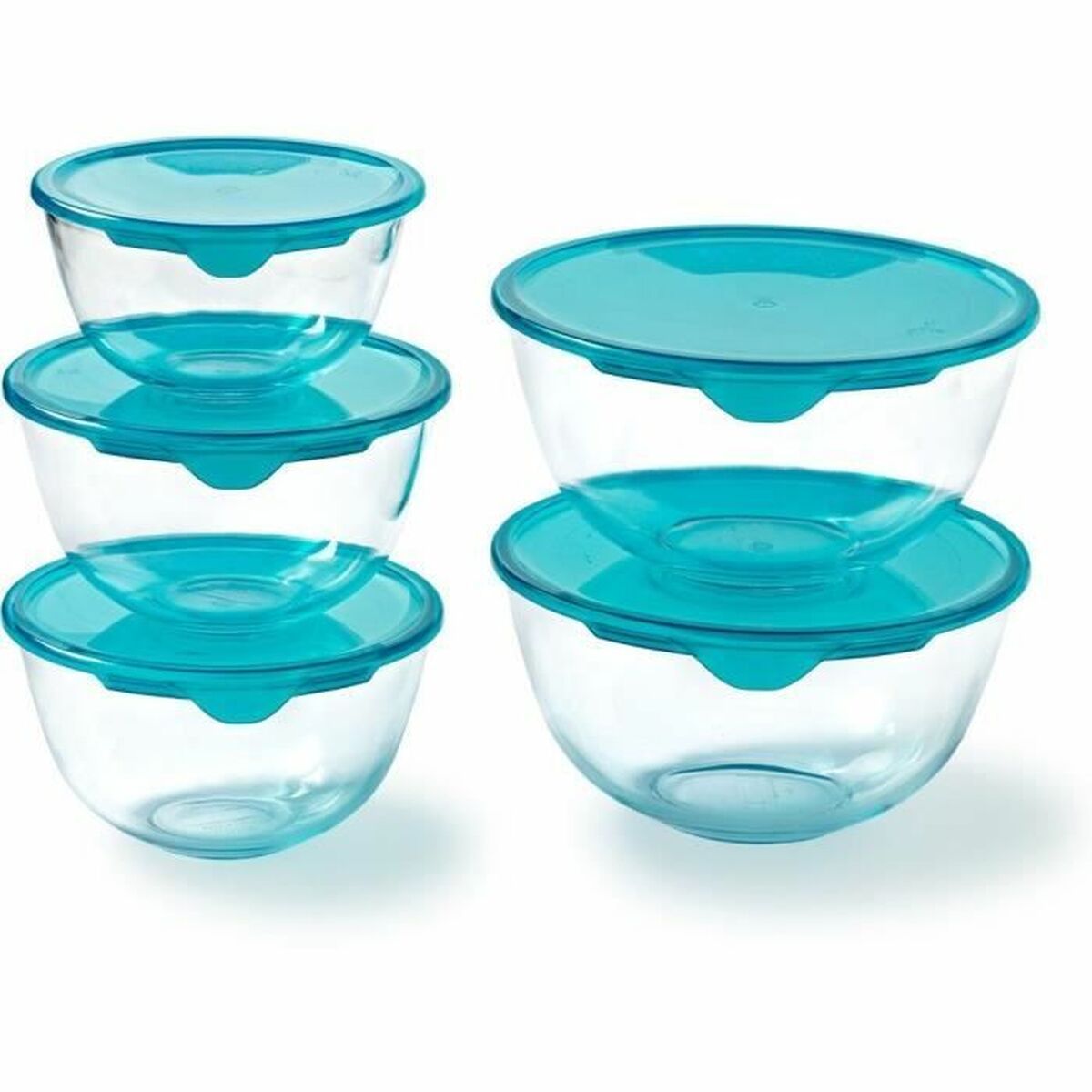 Lunchlådor, set Pyrex Transparent Turkos 5 Delar