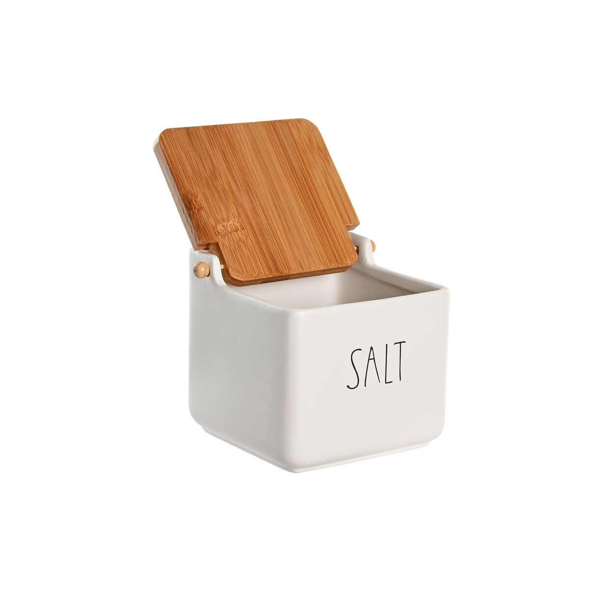 Saltkar med lock DKD Home Decor 11,5 x 11,5 x 11 cm Vit 750 ml Dolomite - 6