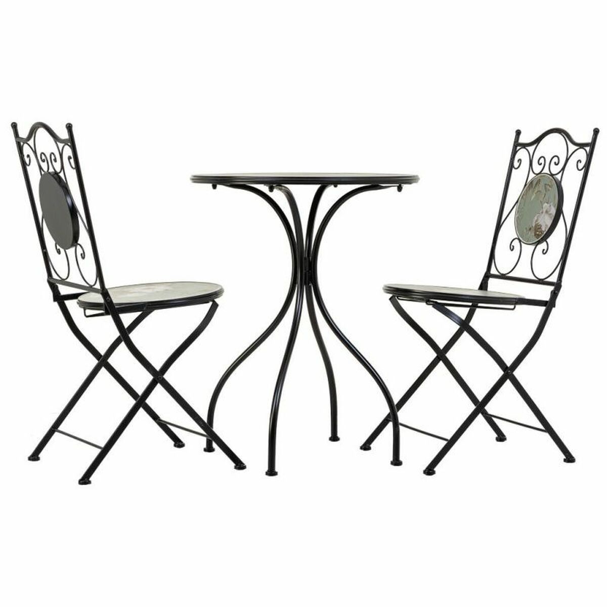 Bordsgrupp med 2 stolar Alexandra House Living Svart 60 x 75 x 60 cm - 2