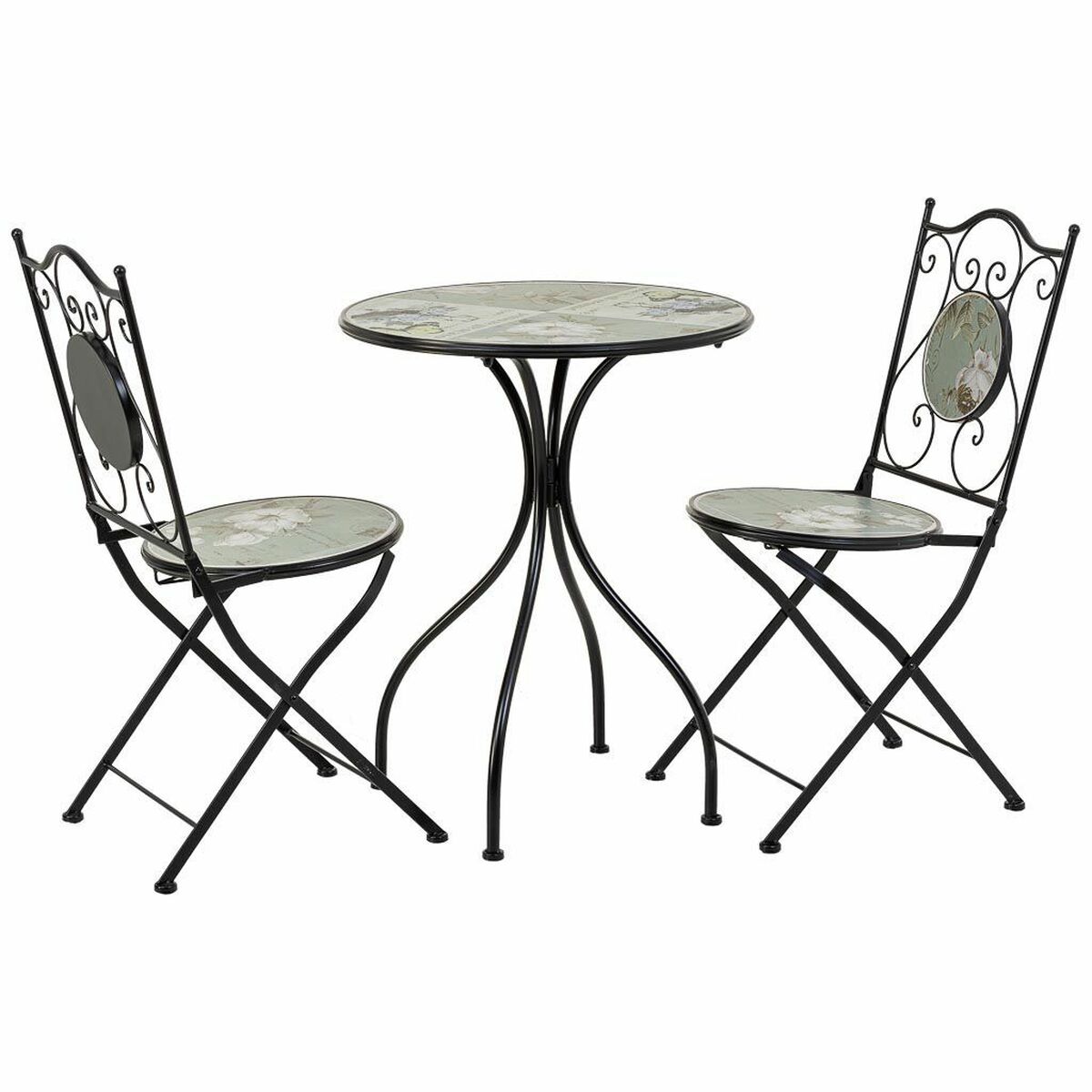 Bordsgrupp med 2 stolar Alexandra House Living Svart 60 x 75 x 60 cm