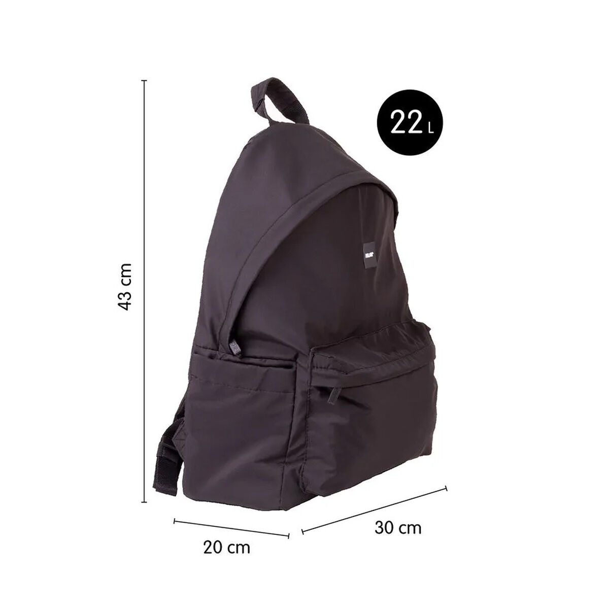 Ryggsäck Casual Milan Shadow Svart 22 L 41 x 30 x 18 cm - 5