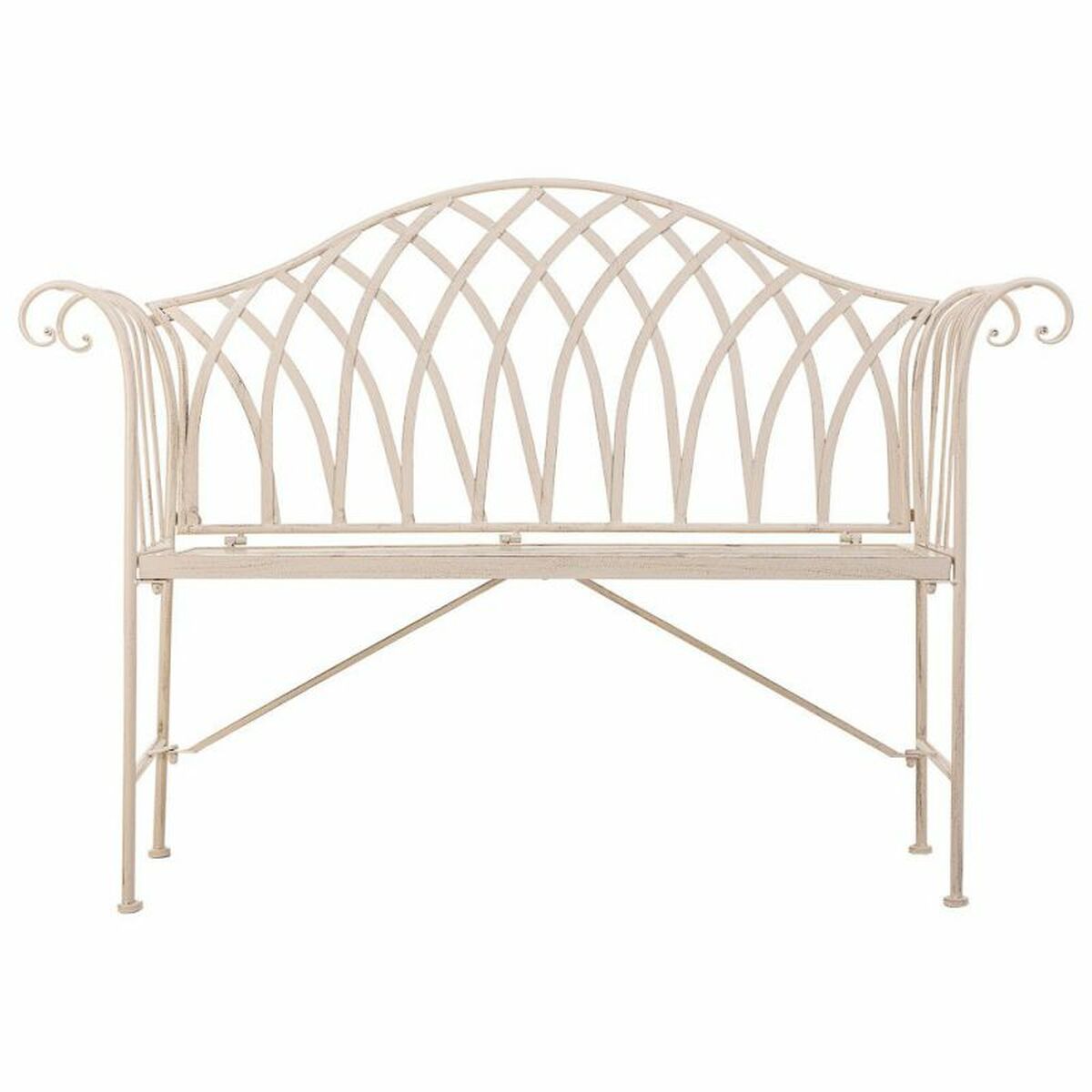 Bänk Alexandra House Living Vit Järn 50 x 88 x 110 cm - 4