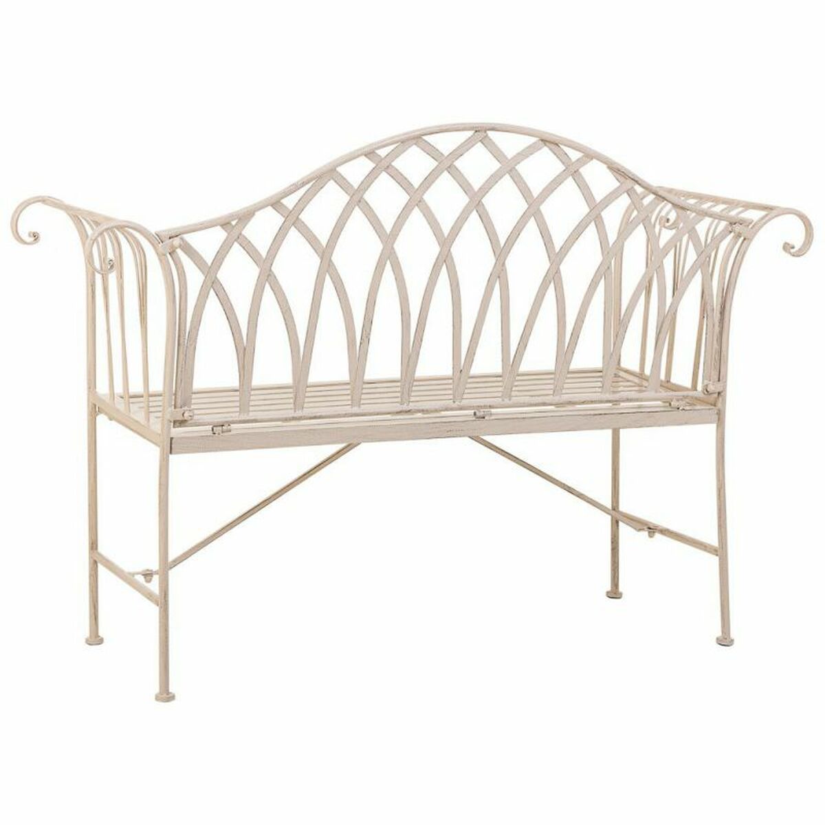 Bänk Alexandra House Living Vit Järn 50 x 88 x 110 cm - 5