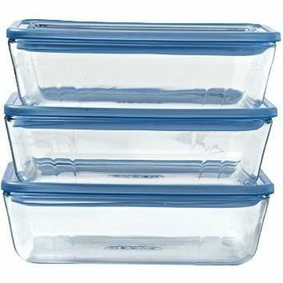 Lunchlådor, set Pyrex Blå Transparent 800 ml 3 Delar