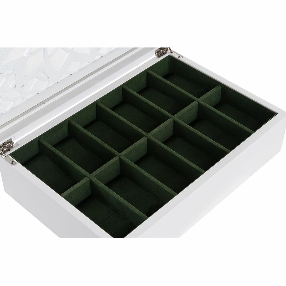 Box för klockor DKD Home Decor Vit Glas Trä MDF 29 x 20 x 9 cm (12 antal) - 6