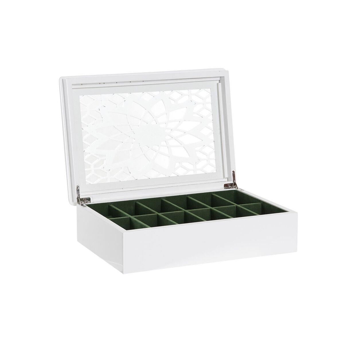 Box för klockor DKD Home Decor Vit Glas Trä MDF 29 x 20 x 9 cm (12 antal) - 4