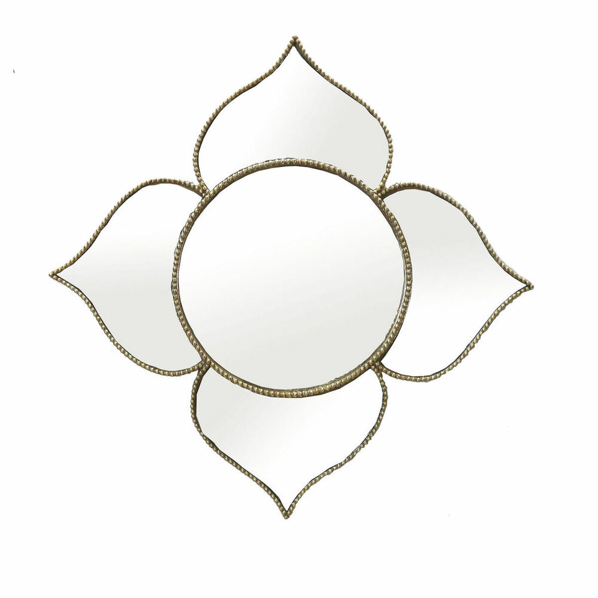 Väggspegel DKD Home Decor Glas Gyllene Harts (38 x 1.5 x 38 cm)