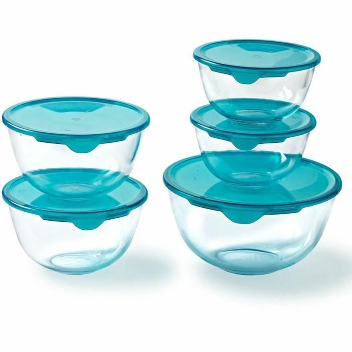 Lunchlådor, set Pyrex Transparent Turkos 5 Delar