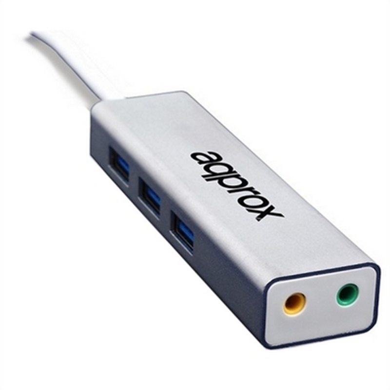 Externt Ljudkort approx! APPUSB51HUB USB 3.0 3.5 mm Grå - 4